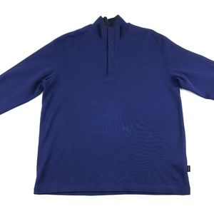 Hugo Boss Mens Blue Cotton Snap Pullover XL